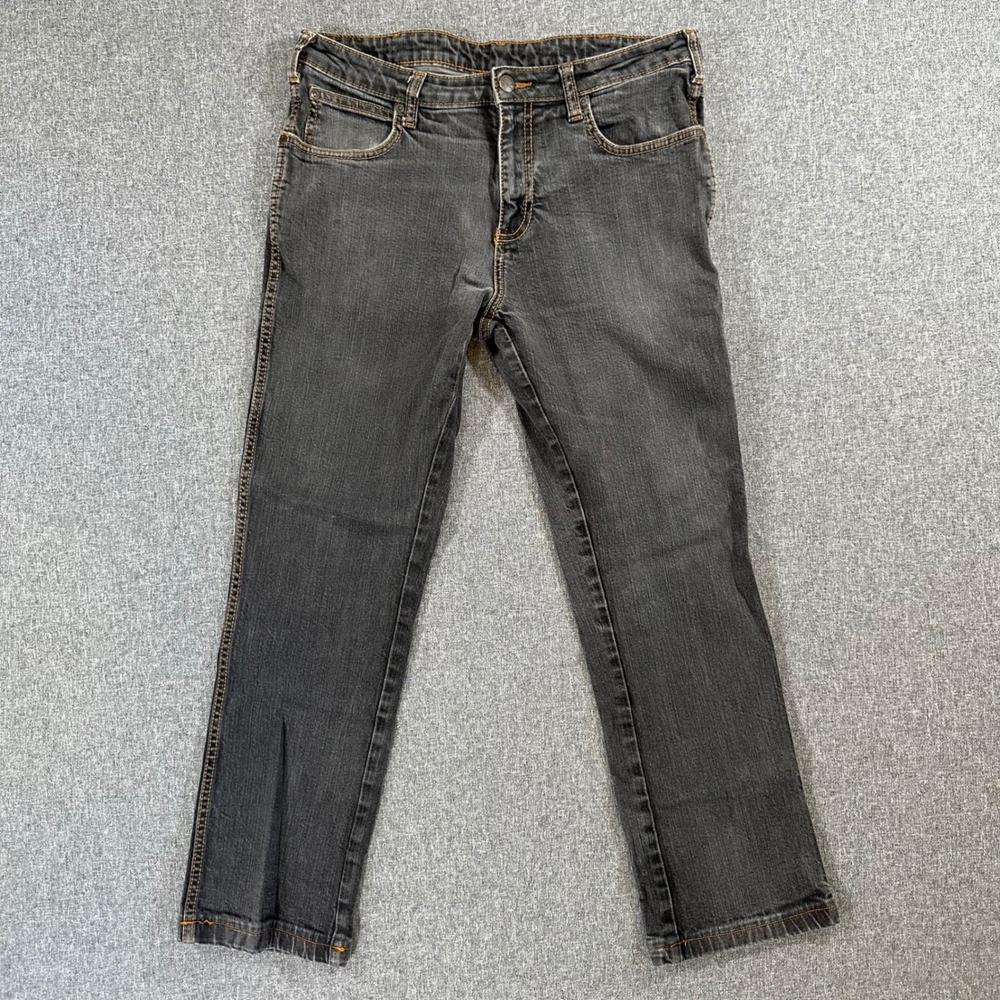 Wrangler Millard Mens Jeans 34 Black Slim Fit Straight Leg Denim Pants Western